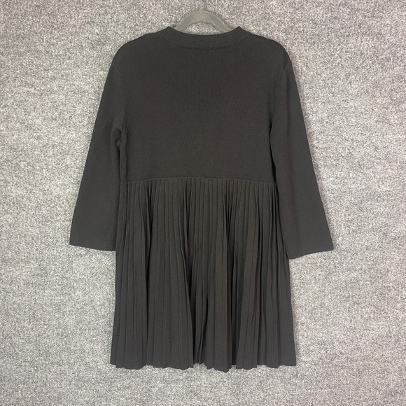 COS Womens Black Pleated Hem Button Front Cardigan Sweater Dress Size Small - Picture 2 of 9